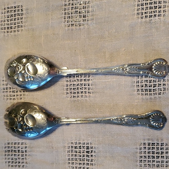 Vintage silver plated Jonathan Bell and sons Sheffield serving spoon and fork - Picture 6 of 13